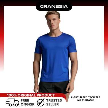 (Granesia) 2XU Men's Light Speed Tech Tee MR7150ASU|Kaos Olahraga Lari Gym Fitness Pria M