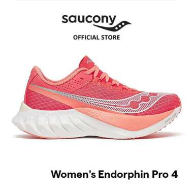Sepatu Lari Wanita SAUCONY Shoes Endorphin Pro 4 Women - Coral 38