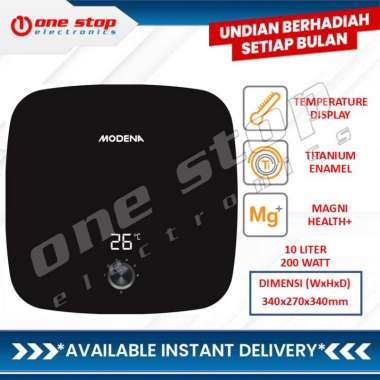 [GARANSI RESMI] MODENA ES 0100 QDBK Electric Storage Water Heater 10 Liter 200 Watt | Titanium Porce