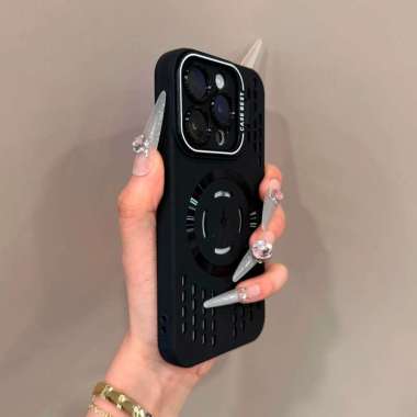 Case MagSafe Black Edition Ring Stand + Packing - Softcase/ Case Hp For Type iPone 11 12 13 14 15 16