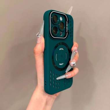 Case MagSafe Black Edition Ring Stand + Packing - Softcase/ Case Hp For Type iPone 11 12 13 14 15 16