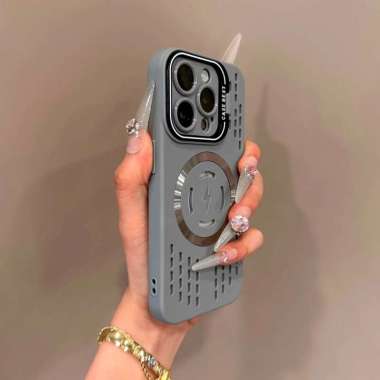 Case MagSafe Black Edition Ring Stand + Packing - Softcase/ Case Hp For Type iPone 11 12 13 14 15 16