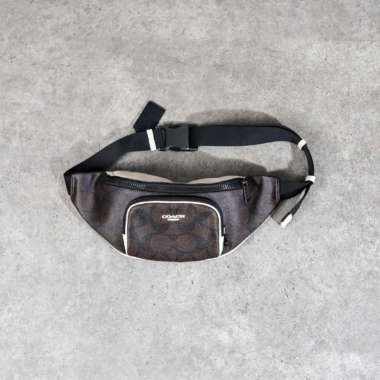 Tas COACH RACER BIG MONOGRAM BLACK IVORY DARK BROWN WAIST BAG 100% ORIGINAL 30X17X6CM
