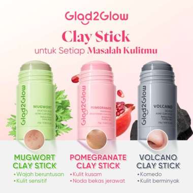 Glad2Glow Clay Stick | Mugwort | Pomegranate | Volcano 25 gr BPOM Mugwort