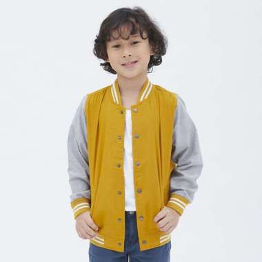 M231 Jaket Anak Laki Laki Bomber Oxford Panjang Mustard 1808A A04
