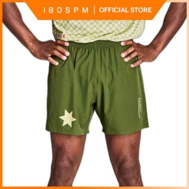 SAYSKY - Men's Statement Pace Shorts 5'', Green - Celana Lari Pria S