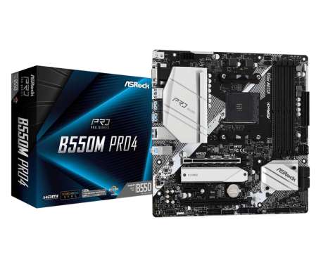 ASRock B550M Pro4 | AM4, B550, 4 x DDR4 Motherboard