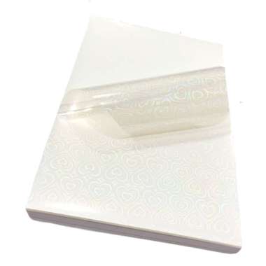 Stiker Transparan Hologram A4 Waterproof – 20 Lembar – Love | Vinyl Premium untuk Printer Inkjet