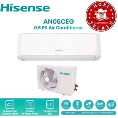 Baru Bersegel Hisense AC Air Conditioner 1/2 Setengah PK AN05CEG AN 05CEG Low Watt Indoor Outdoor R3