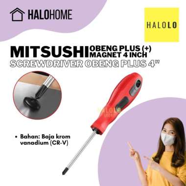 Mitsushi Obeng Plus Magnet 4 Inch Obeng Plus Gangang Karet Obeng Magnet
