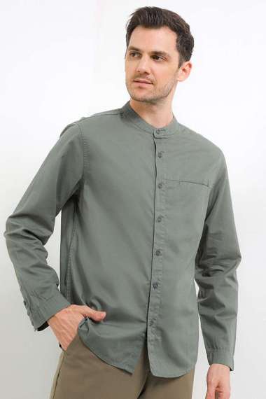 Cardinal Kemeja Koko Lengan Panjang Big Size C3024N06A Green 5XL
