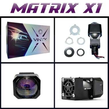 Lensa Lampu LED Projector Matrix X1 BiLED 1.5 Inch Motor Mobil Vinyx RHD Matrix X1 White