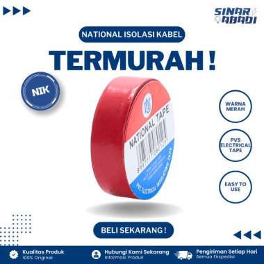 National Isolasi Kabel Listrik / Electrical Tape Kecil Merah