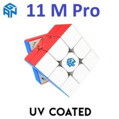 Magic Cube 3x3 Gan 11 M Pro 3x3 Magnetic UV Coated Stickerless Puzzle Kubus Magnetik Gan11M Pro