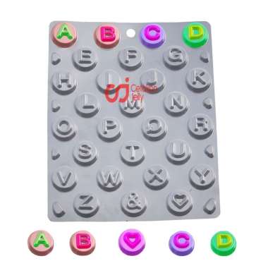 Cetakan Jelly Cetakan Coklat Cokelat Jelly Permen Puding Alphabet Huruf Besar Numerik Angka Bulat Ko