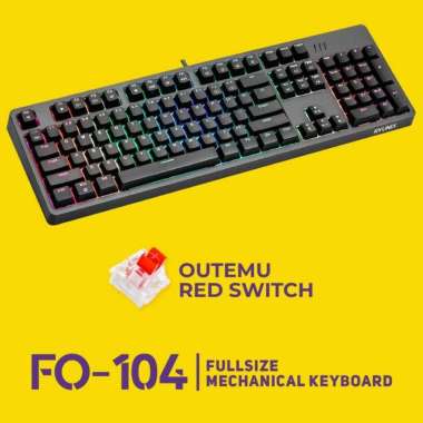 Sades Ryunix FO-104 Keyboard Gaming Mechanical Fullsize Outemu Red
