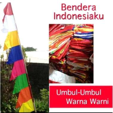BENDERA UMBUL UMBUL MERAH PUTIH / UMBUL UMBUL GERGAJI / UMBUL UMBUL MERAH PUTIH ZIG-ZAG 3 METER / BE