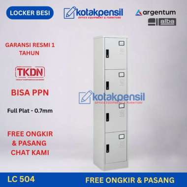 Locker Besi 4 Pintu ARGENTUM LC-504 | Loker 4 Pintu|Loker Sekolah 4 Pintu|Loker Kantor PACKING KAYU