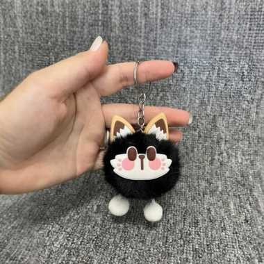OEM SK-C1333 Gantungan Tas Boneka Kucing Bulu Lucu Bag Cat Keychain Accessories / Gantungan Kunci Hi