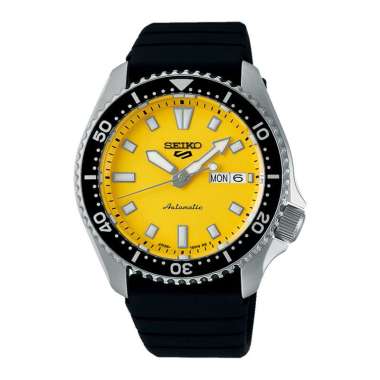 JAM TANGAN PRIA SEIKO AUTOMATIC ORIGINAL SEIKO AUTOMATIC SRPL87K1 SEIKO SRPL87 BLACK RUBBER YELLOW D