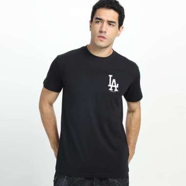 New Era Men Tee MLB Cotton Los Angeles Dodgers Black Baju Pria [12849120] S Black