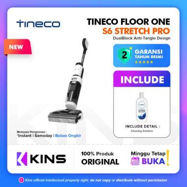 Tineco Floor One S6 Stretch Pro Wet and Dry Cordless Stick Vacuum Cleaner and Floor Washer Vakum Pem
