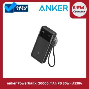 Anker Powerbank 20000 mAh PD 30W Power Bank Portable Charger with USB C Cable Lanyard - A1384