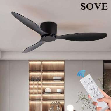 SOVE Kipas Angin Gantung Plafon Ceiling Fan 52 Inch 42W 180RPM Angin Sejuk Hangat Hitam