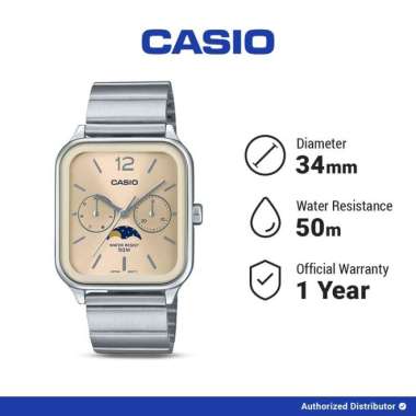 Casio General MTP-M305D-9AVDF Jam Tangan Pria Analog Moon Phase White