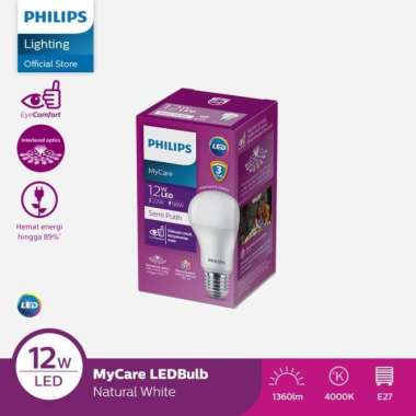 Lampu Philips LED Bulb MyCare Bohlam LED 12W E27 4000K Semi Putih