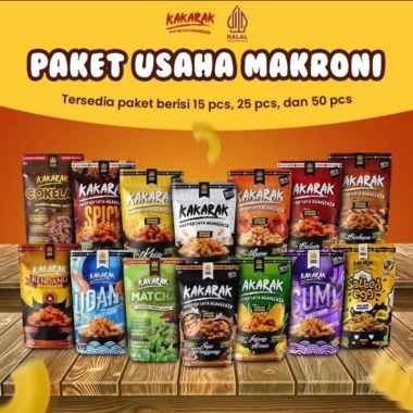 Paket Usaha Hemat Makaroni Spiral Mix Kakarak Snack Cemilan - 15 pcs