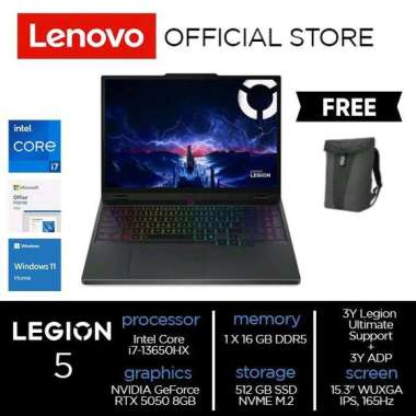 Lenovo Legion 5 15IRX10 Core i7-13650HX 16GB 512GB SSD RTX 5050 8GB GDDR7 W11 OH 2024 N0N PAKET ECLI
