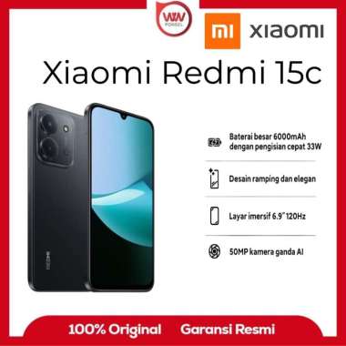 Hp Xiaomi Redmi 15C Ram 6GB Internal 128GB Garansi Resmi Black