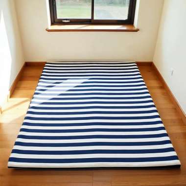 BerkahSaluyu - Kasur Lipat Gulung Surpet Katun Busa Lantai 200x150x3cm Motif New Minimalis 200x150x3