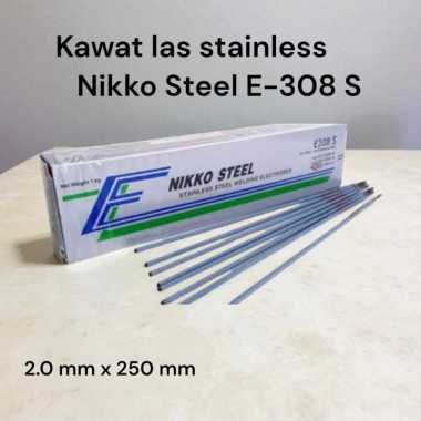 KAWAT LAS STENLIS 1 kg NIKKO STEEL E308 S 2.0mm x 250mm, Kawat Las Stainless nikko steel 2 mm x 250 