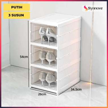Rak Sepatu Susun Tertutup Kokoh Tempat Rak Sepatu Lipat Minimalis Rak Sandal Dan Sepatu Portable 3 S