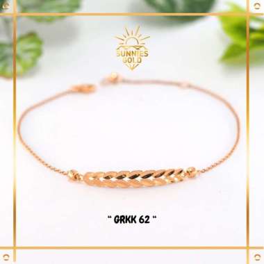 GELANG RANTAI WANITA SHIMMER DAUN TERBARU EMAS ASLI EMAS MUDA KADAR 6K (300) & 8K (375) GELANG SHIMM