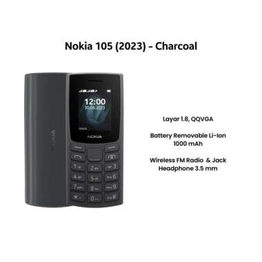 Handphone Jadul | HP Nokia 105 2024 Mini SIM - Garansi Resmi 1 Tahun