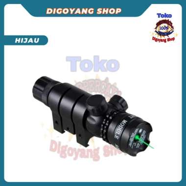 Laser Scope Airsoft Hijau Merah Sniper Fullset Laser Target Pointer Berburu Green Red Dot Jarak Jauh