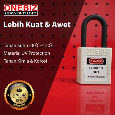 LOTO Padlock ONEBIZ Compact Safety Electrical Padlock White Nylon