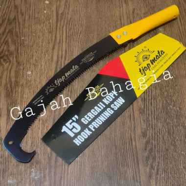 Tjap Mata Gergaji dahan kopi lengkung 15" Gagang pipa besi Hook Pruning Saw 15 inch