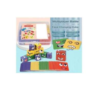 Mainan Anak Multiplayer Battle Face Changing Cube Tebak-Tebakan Expresi Dadu Tebak