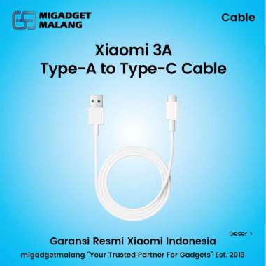 Xiaomi 3A USB-A to USB-C Cable 1m Kabel USB A to C 3A 100cm