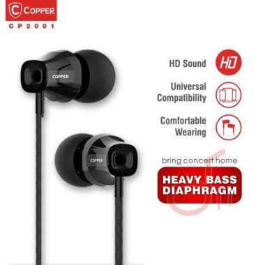COPPER CP2001 Earphone Heavy Bass Series hitam