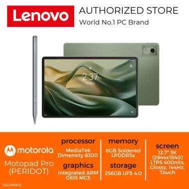 Lenovo Motopad Pro PERIDOT Dimensity 8300 256GB 8GB 3K LTPS 144Hz Touchscreen Tablet + Pen