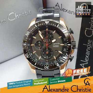 JAM TANGAN PRIA ALEXANDRE CHRISTIE CHRONOGRAPH ORIGINAL BLACK ROSE GOLD 6503 AC6503MC AC 6503 JAM TA