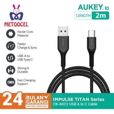 AUKEY CB-AKC2 2M USB Type C Kabel Data Fast Charging Cable