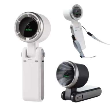 Kipas Angin Tangan Turbo N 607 Lipat 180 Derajat Foldable Plus Gantungan Leher fan rechargeable n607