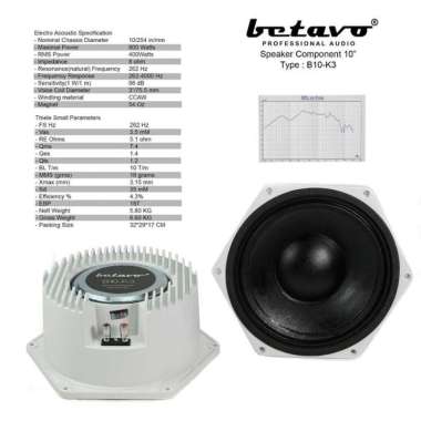 Speaker Component Betavo B10 - K3 / Max Power 800W