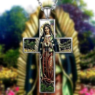 Kalung Salib Wanita dengan liontin Bunda Maria / Kalung Salib Katolik